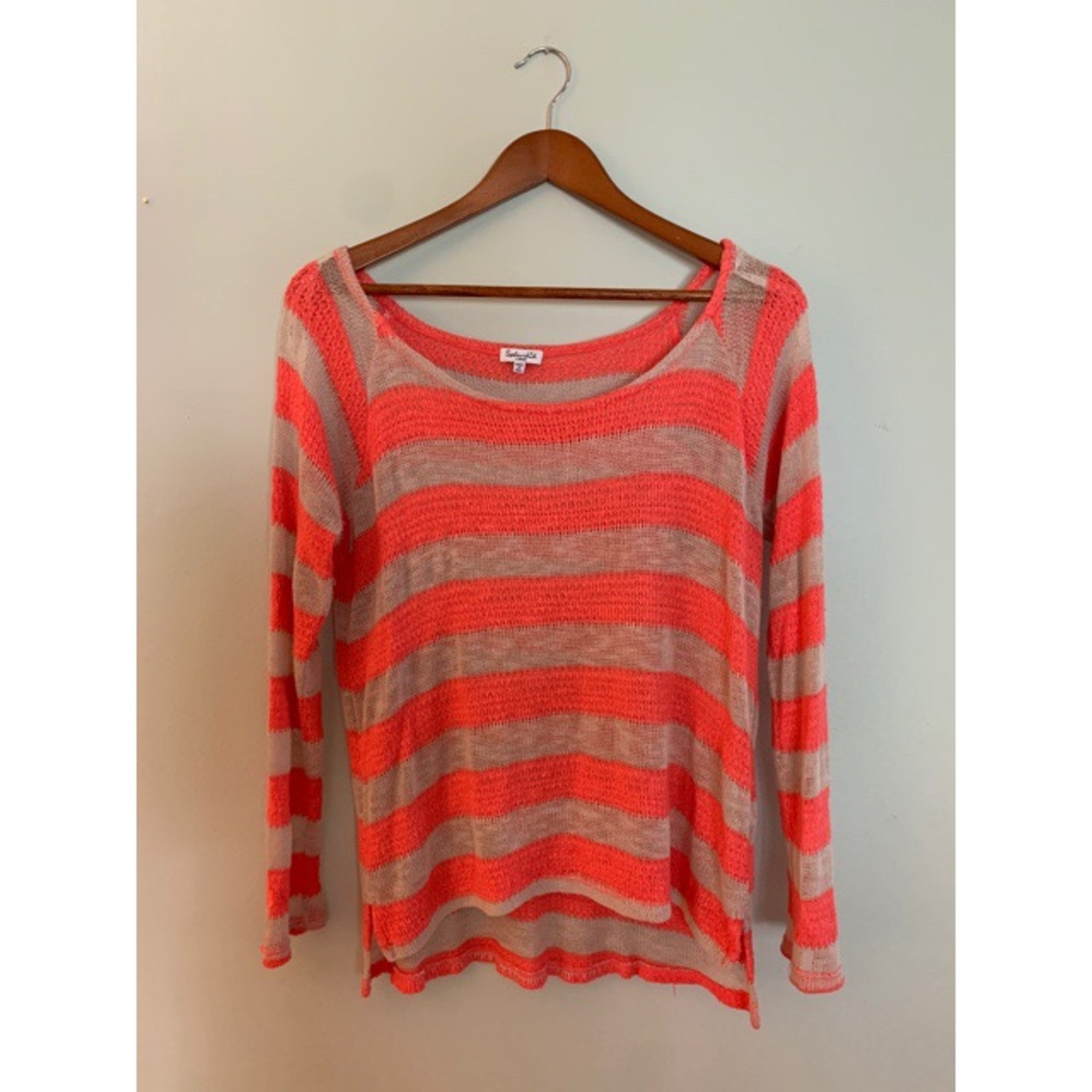 Pink and Tan Striped Splendid Sweater